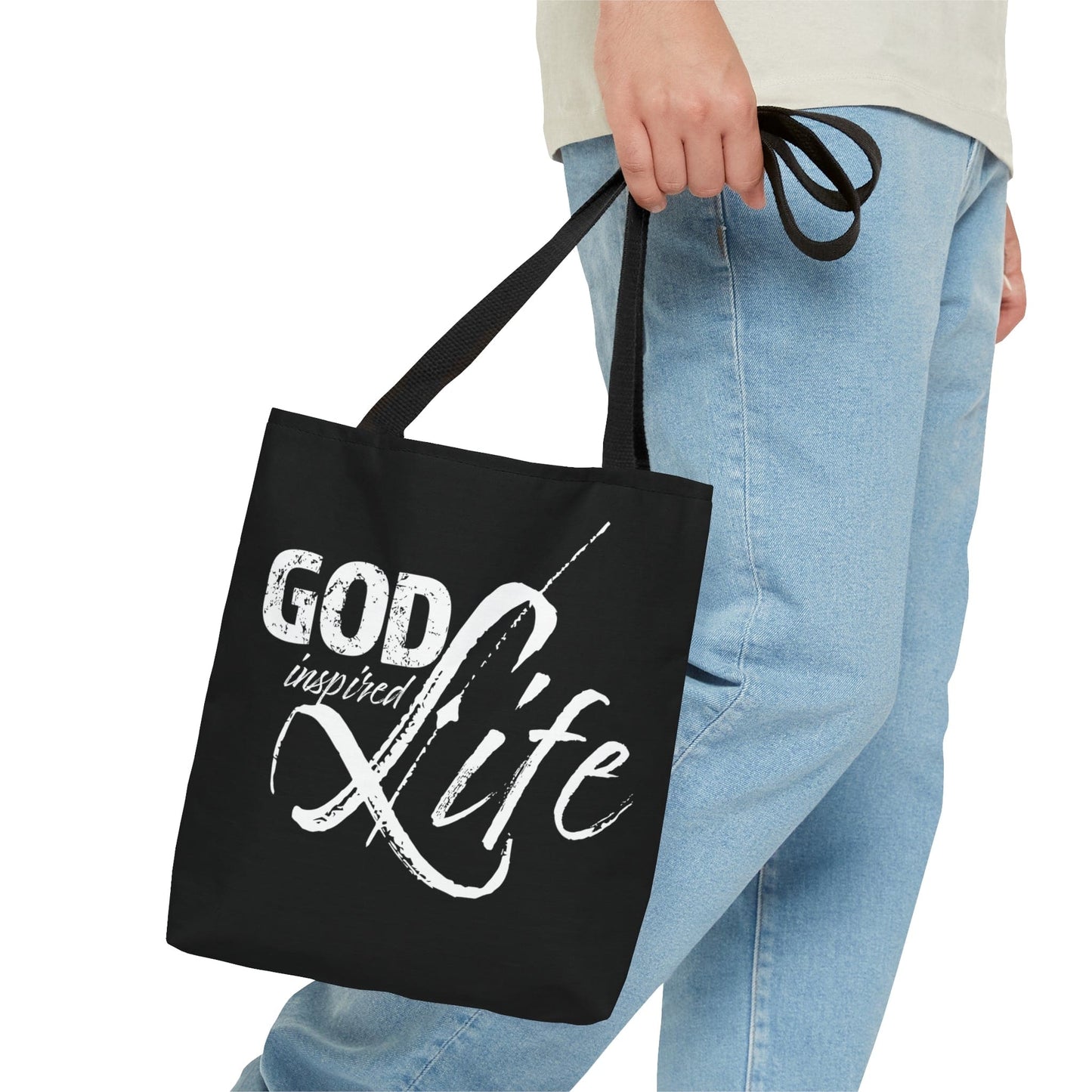 Large Tote Bag God Inspired Life Inspirational Quote Bible Affirmation