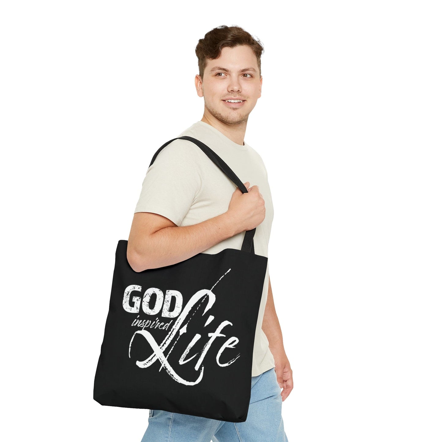 Large Tote Bag God Inspired Life Inspirational Quote Bible Affirmation