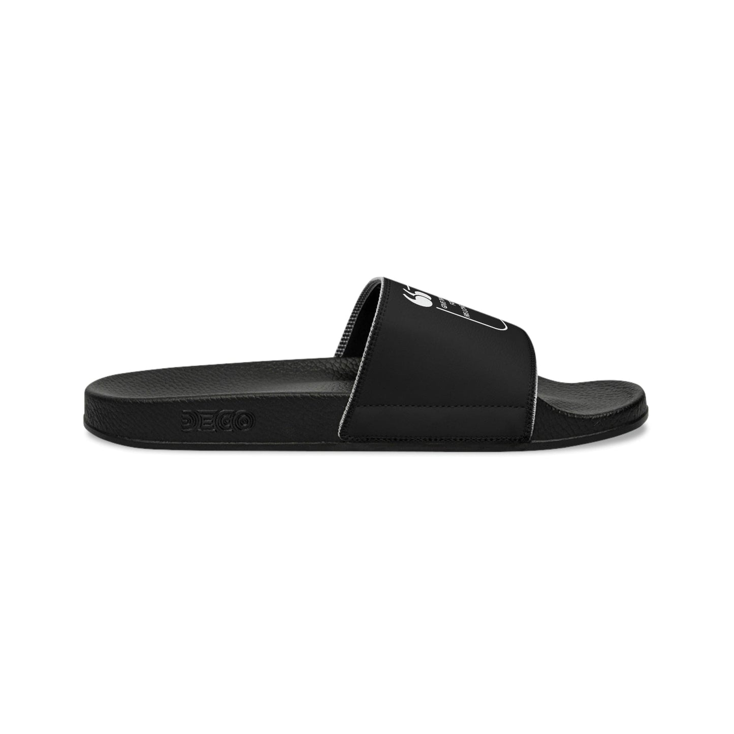 Mens Black Slide Sandals - Give Thanks to the Lord - Christian