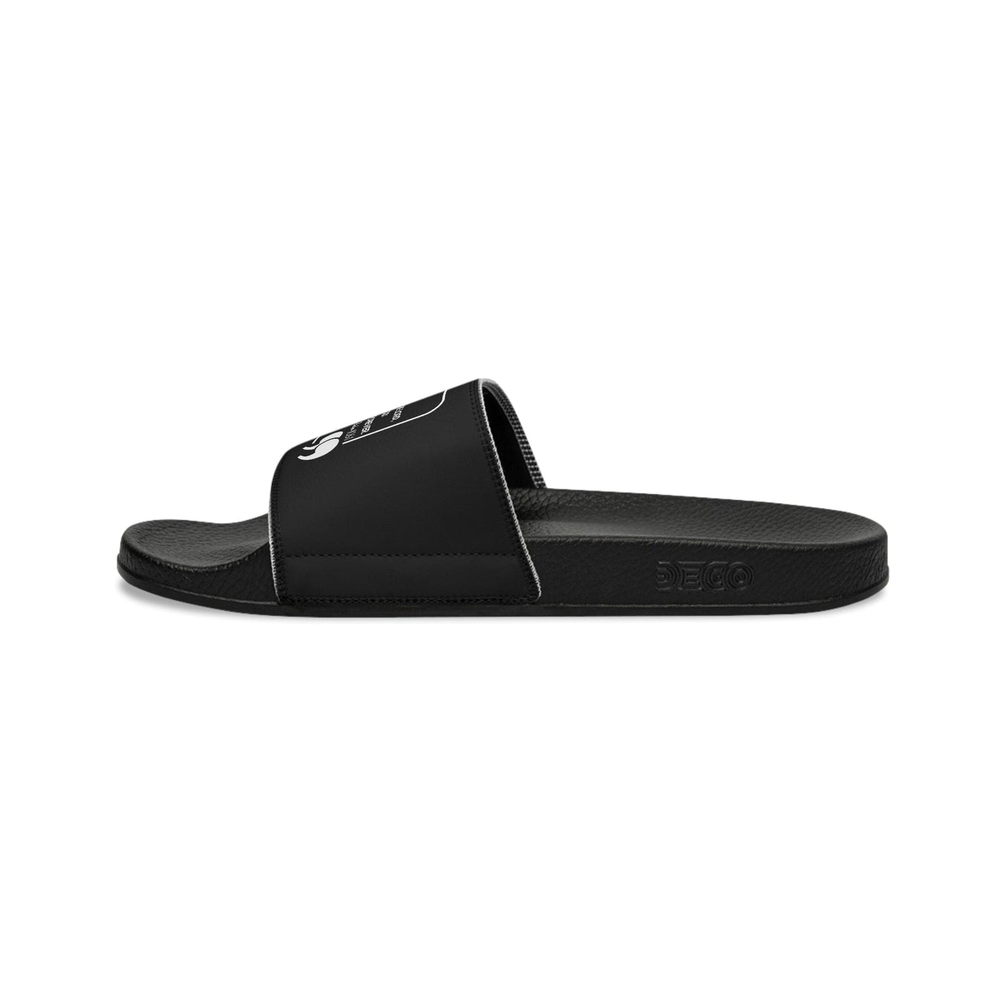 Mens Black Slide Sandals - Give Thanks to the Lord - Christian