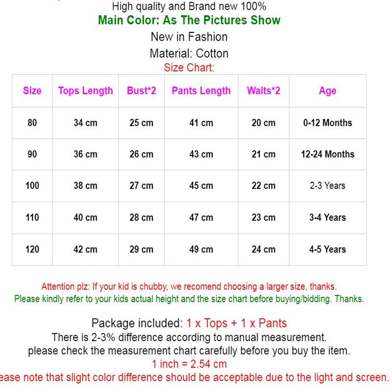 Autumn Kids Baby Girls Cotton Clothes Sets