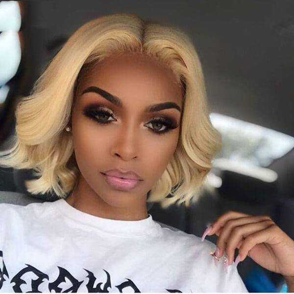 Glamorous 613 Blonde Body Wave Bob 13x4 Lace Front Wig | Premium Human