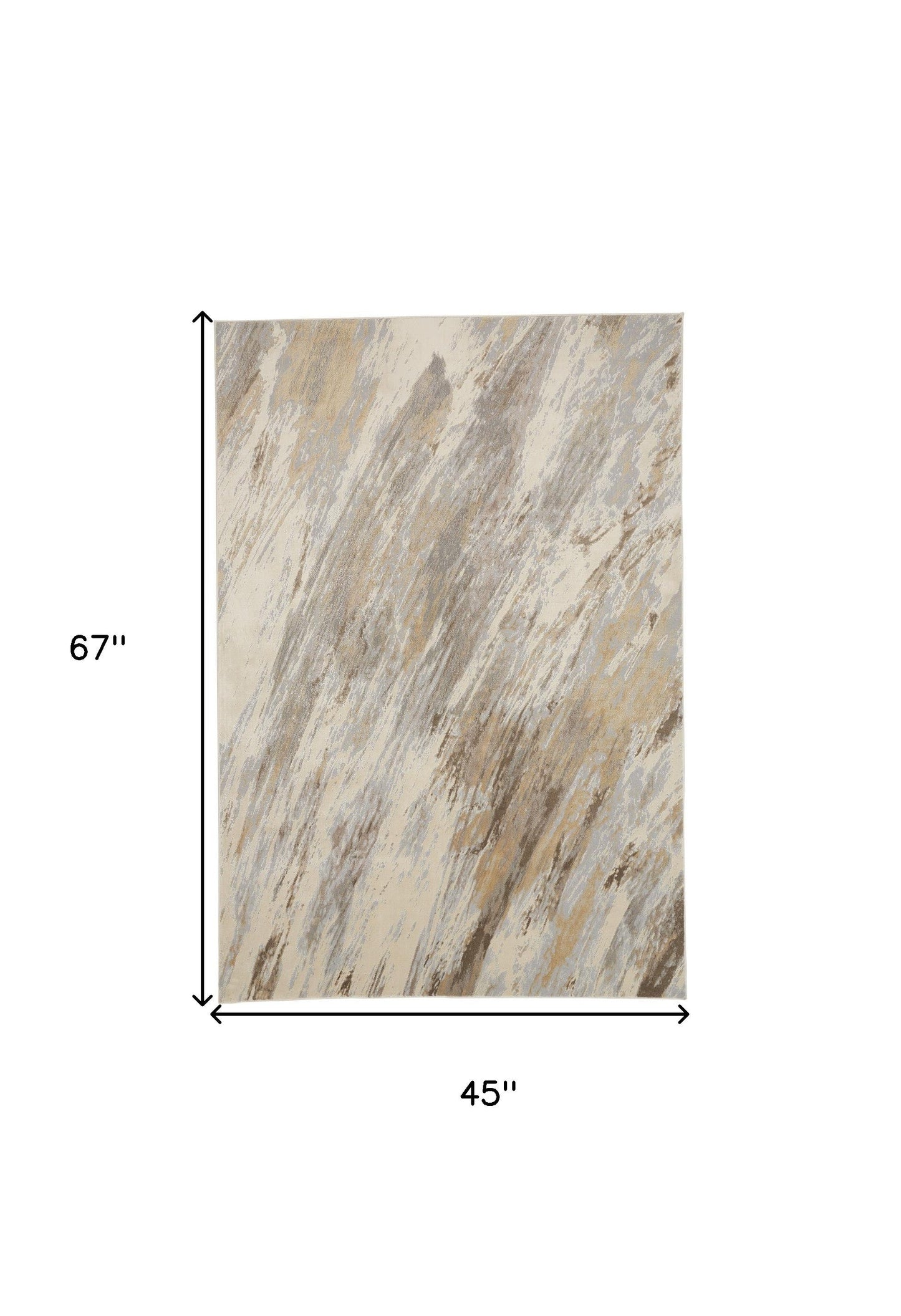 4' X 6' Brown and Ivory Abstract Non Skid Area Rug