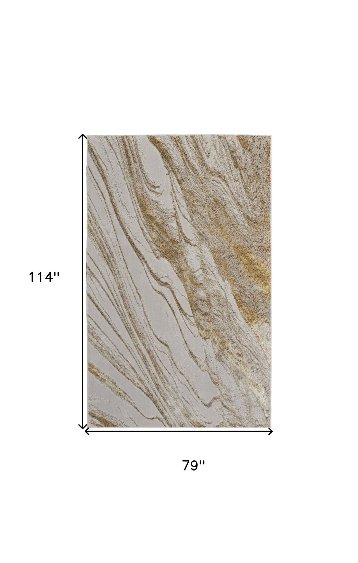 4' X 6' Ivory Brown and Gold Abstract Power Loom Area Rug