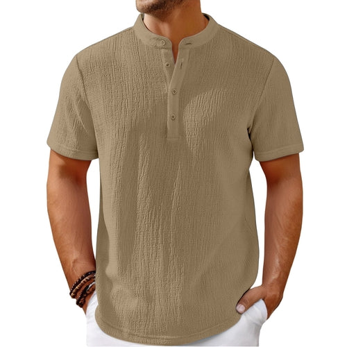 Striped Cotton-Linen Henley – Haute Edition 25