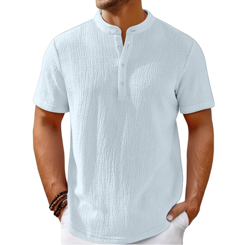 Striped Cotton-Linen Henley – Haute Edition 25