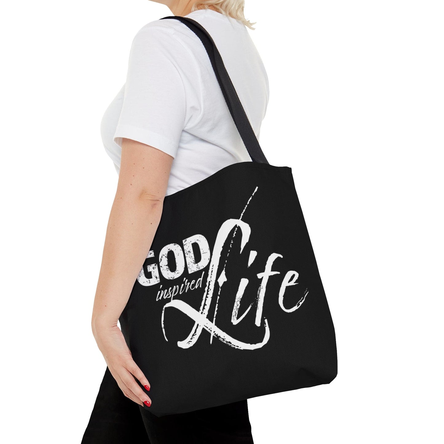 Large Tote Bag God Inspired Life Inspirational Quote Bible Affirmation