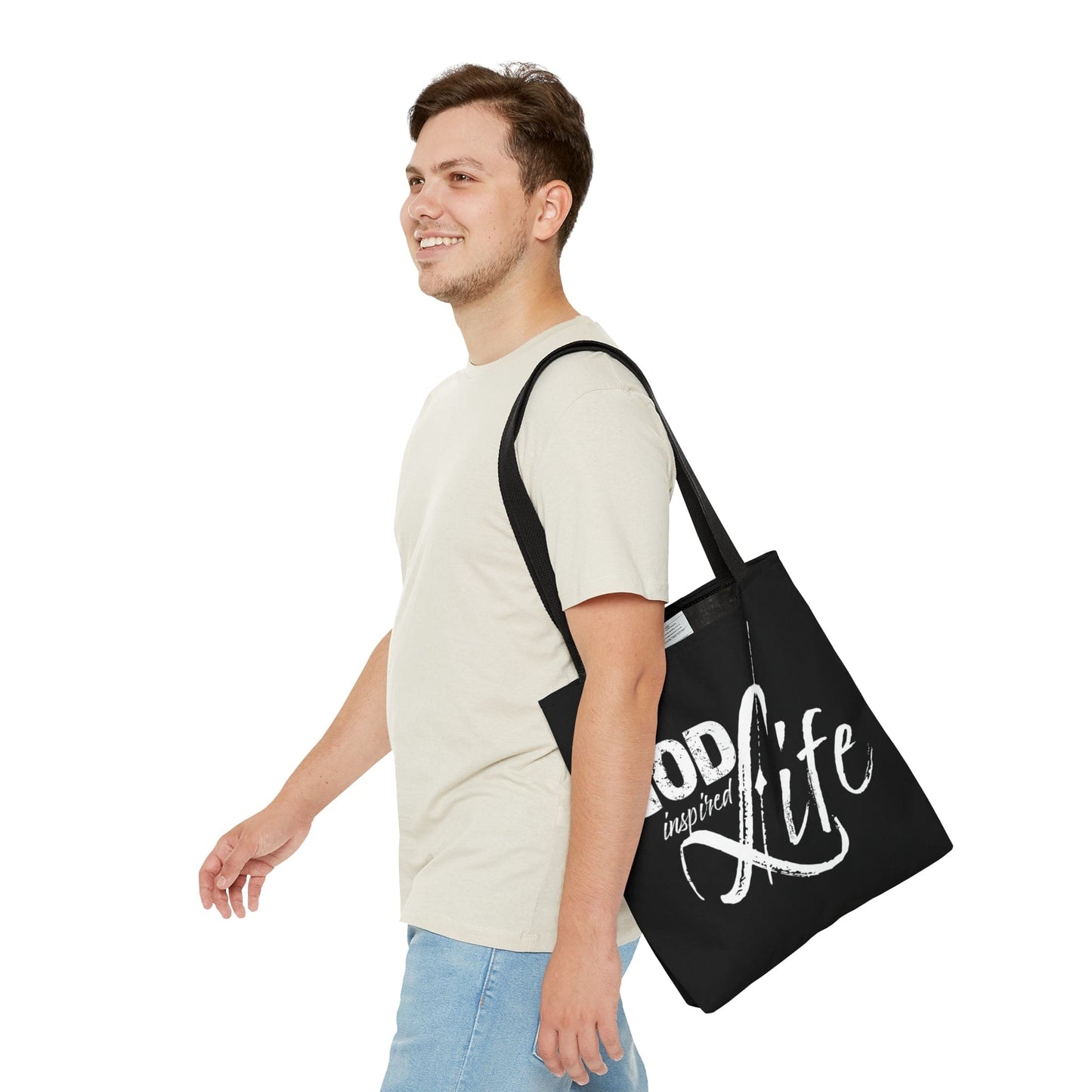 Large Tote Bag God Inspired Life Inspirational Quote Bible Affirmation