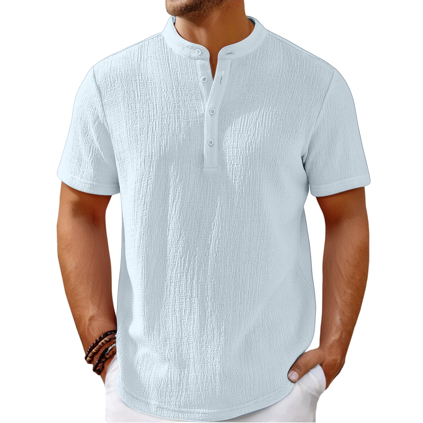 Striped Cotton-Linen Henley – Haute Edition 25