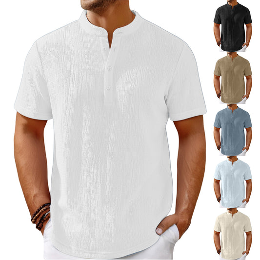 Striped Cotton-Linen Henley – Haute Edition 25